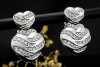 Herz Ohrringe Ohrstecker mit Clip beweglich Diamanten in 750er Weißgold 