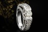 Diamant Ring Spannring Einkaräter Asymmetrische massive Weißgold Arbeit 