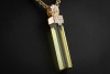 Langer Anhänger Hexagonaler Heliodor und Diamanten in Roségold Arbeit 
