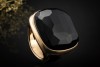 Pomellato Ring Victoria mit Jet Gagat Massiv in Roségold 750 Handarbeit 