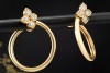 Cartier Hindu Floral Ohrringe Creolen Clips Diamanten in 750er Gelbgold 