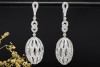 Große ovale Ohrhänger Ohrstecker mit 7 Carat Diamanten in 750er Weißgold 