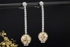 Ohrhänger Ohrstecker Kugeln beweglich mit Diamanten Gold Bicolor 750 