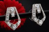 Art Déco Ohrringe Ohrstecker Altschliff Diamanten in Platin Handarbeit 