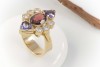 Designer Ring in 750er Gold mit Tansanit Turmalin und Brillanten Handarbeit 