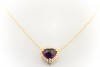 Amethyst HERZ Collier Kette Anhänger mit Brillanten 750 Gold  