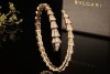 BVLGARI Serpenti Viper Armreif Armspange mit Diamanten Roségold Full Set 
