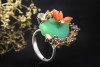 Chrysopras Ring Diamant Koralle Amethyst Citrin Mondstein 750er Weißgold 