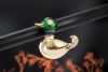 Cartier Pin Brosche Ente Duck mit Emaille und Diamanten in Gelbgold 750 