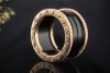 BVLGARI B.zero1 4-Band Ring Schwarze Keramik Diamanten 750er Roségold 53 