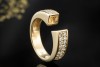 Jette Joop JJ offener Designer Spannring mit Diamanten in 750er Gelbgold 