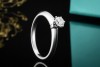 Tiffany & Co Solitär Ring Setting mit Diamant 0,22 Ct in Platin Full Set 