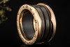 BVLGARI B.zero1 Ring 4-Band Marmor Braun Naturstein 750er Roségold Gr 55 