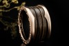 BVLGARI B.zero1 Ring 4-Band Marmor Braun Naturstein 750er Roségold Gr 54 