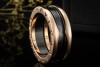 BVLGARI B.zero1 2-Band Ring Schwarze Keramik in 750er Roségold Full Set 