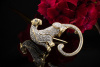 Panther Leopard Brosche Nadel mit 0,50 Ct. Brillanten in 750er Gelbgold 