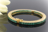 Smaragd Armreif 5 Carat Smaragde Emerald Bracelet in 750er Gelbgold 