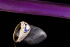 HANS DIETER KRIEGER Ring HERZSCHLIFF SAPHIR Kornblumenblau 750 Gold 