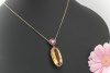 Apartes Collier mit Citrin Rubin und Diamant in 750er Gelbgold  