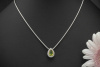 Peridot Collier Schlangenkette in 950er Platin Gelbgold Fassung und Brillanten 