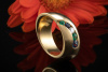 Schwungvolles Ring Design mit Saphir Smaragd und Brillant in Gelbgold 