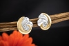 Ohrstecker Ohrringe Bicolor Goldschmiedearbeit mit Brillanten in Gold 750 