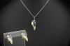 Zahra Italy Set Goldschmiedearbeit Ohrringe Anhänger Synthese 750er Gold 