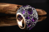 Großer Pomellato Ring Tabou mit Lila Amethyst in 750er Rosegold Rotgold 