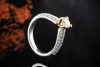 Buchwald Solitär Ring Diamant 0,80 Ct Seitl. Besatz in Rosegold Weißgold 