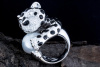 Panther Ring mit Onyx Perle und Brillanten in 750er Weißgold Tier Motiv 