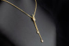 Smaragd Collier Goldschmiedearbeit mit Diamanten Extra lang Gelbgold 750 