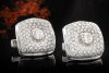 Große Manschettenknöpfe mit 4 Carat Diamanten Brillanten in Weißgold 750 