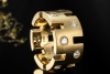 Massiver Ring Cut Outs Diamanten Handgefertigt Massiv in 585er Gelbgold 