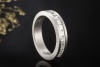 Massiver Platin Ring Bandring 9 Lupenreine Diamanten eckig Carré Schliff 