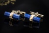 Manschettenknöpfe Tiffany & Co. T-Bar mit Lapislazuli in 750er Gelbgold 