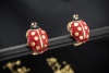 Cartier Ohrringe Marienkäfer Coccinelle Ohrclips mit Emaille in Gelbgold 