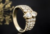 Ring Diamant Tropfen und Brillanten Detailverliebte Gelbgold Handarbeit 