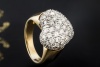 Herz Ring mit Diamanten Goldschmiedearbeit in 750er Gelbgold Weißgold 