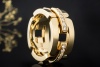 Odenwald Glieder Ring mit Diamanten massiv gefertigt in 750er Gelbgold 
