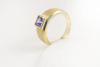 Mattierter Carré Ring mit TANSANIT 585 Gold 