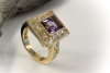 Amethyst gelbe Diamanten 750 Gold Ring HANS DIETER KRIEGER 