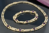 Designer Schmuckset Collier Kette Armband MASSIV 750 Gelbgold Brillanten Amethyste 