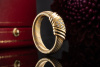 Cartier Vintage Ring Diamanten im Dreieck geflochten in Gold Tricolor 53 