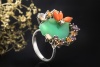 Chrysopras Ring Diamant Koralle Amethyst Citrin Mondstein 750er Weißgold 