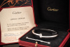 Cartier Menotte Armreif Herren Armband Massiv in 750er Weißgold Full Set 