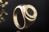 BVLGARI Ring mit Onyx Schwarz in Siegelring Massiv 750er Gelbgold Unisex 