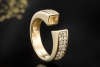 Jette Joop JJ offener Designer Spannring mit Diamanten in 750er Gelbgold 