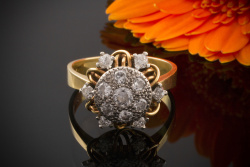 Art Deco BrillantRing Ring mit Brillanten 1CT in 750er Gold Bicolor 61