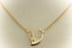 Colani Design Collier Kette 750er Gelbgold mit Top Diamanten Brillanten