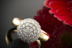 Kugel Ring Brillantkugel rundum mit Brillanten 4,67 Carat 750er Gelbgold